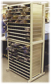 Two 100 compartment DIP containers