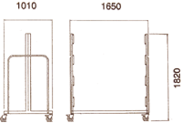diagram of a mobile double sided reel rack